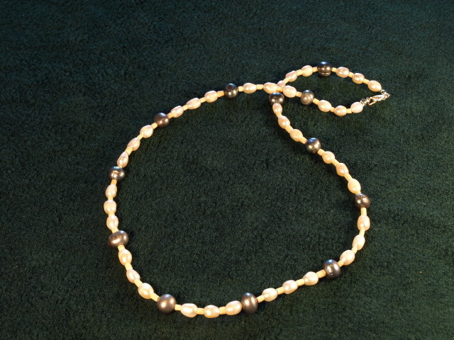 black & white pearl necklace