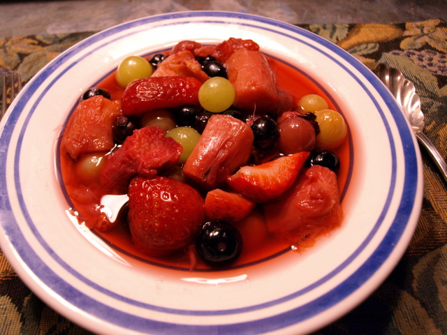 rhubarb-grape compote