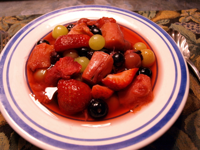 rhubarb-grape compote