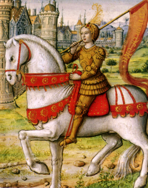 Joan of Arc on horse back